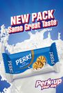 An image of the new pack design for Perk Biscuit