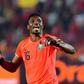 Goalkeeper Daniel Akpeyi celebrates a Nigeria goal during the 2019 Africa Cup of Nations in Egypt