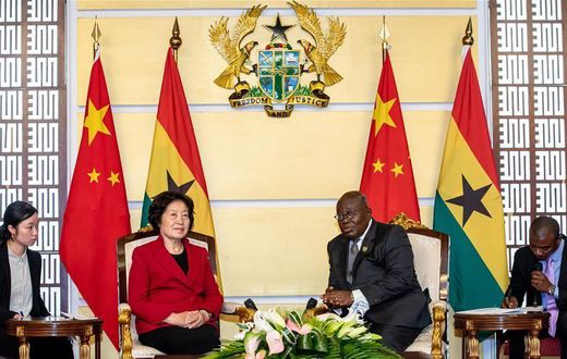 President Nana Addo Dankwa Akufo-Addo with Sun Chunlan
