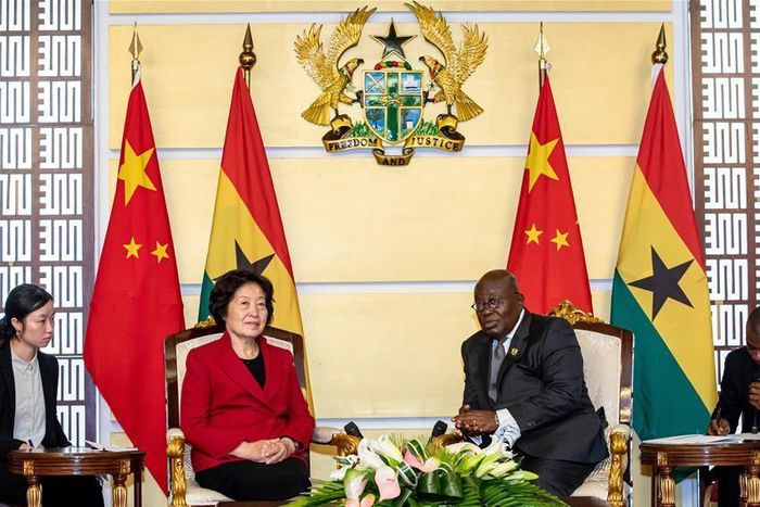 President Nana Addo Dankwa Akufo-Addo with Sun Chunlan