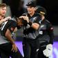 Big blow: New Zealand players celebrate the dismissal of India captain Virat Kohli in their T20 World Cup clash