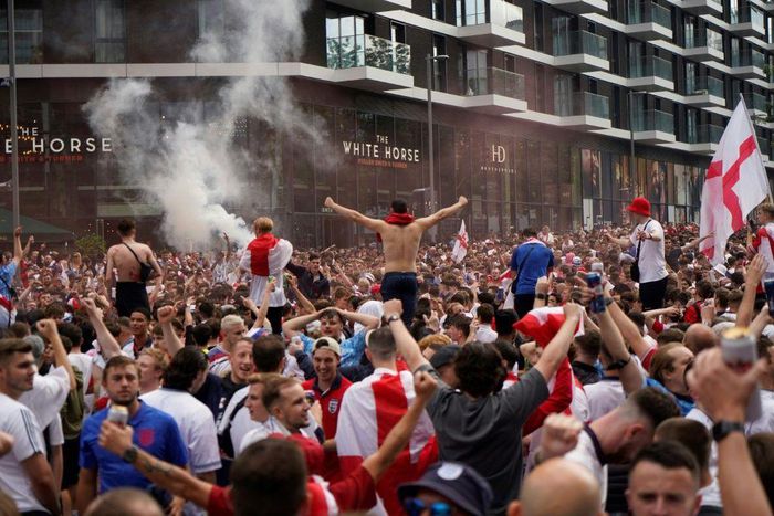 England fans outside Wembley ahead of the Euro 2020 final