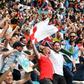 England supporters celebrate their team's win over Germany at Wembley