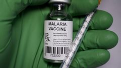 A vial of the malaria vaccine