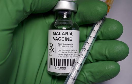 A vial of the malaria vaccine