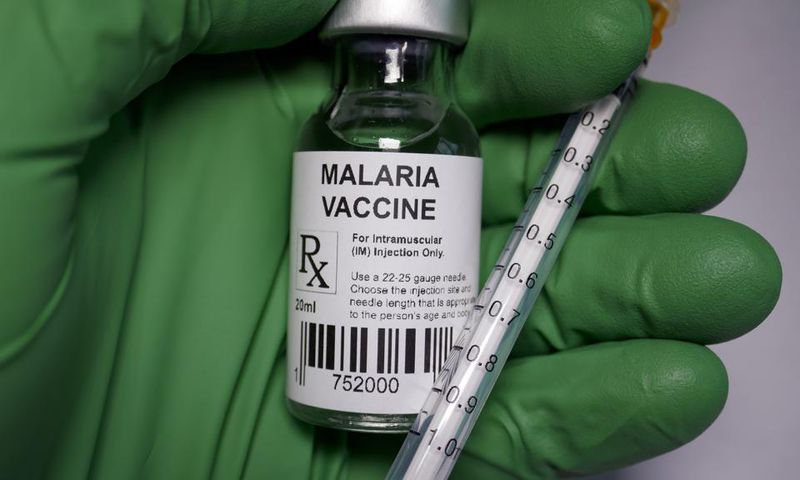A vial of the malaria vaccine