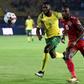 Mamelodi Sundowns star  Peter Shalulile (R) playing for Namibia against South Africa at the 2019 Africa Cup of Nations in Egypt
