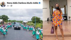 Efia Odo calls out Nana Addo for sharing photos of  students lining to wave him