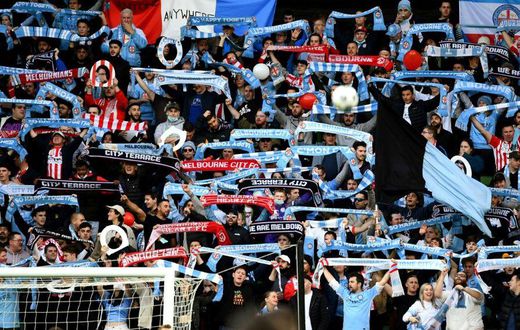 About 15,000 fans, the most allowed under coronavirus rules,  packed Melbourne's AAMI Park for the A-League final
