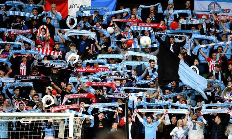 About 15,000 fans, the most allowed under coronavirus rules,  packed Melbourne's AAMI Park for the A-League final