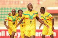 Ibrahima Kone (C) celebrates scoring for Mali in a World Cup qualifying victory over Kenya in Nairobi