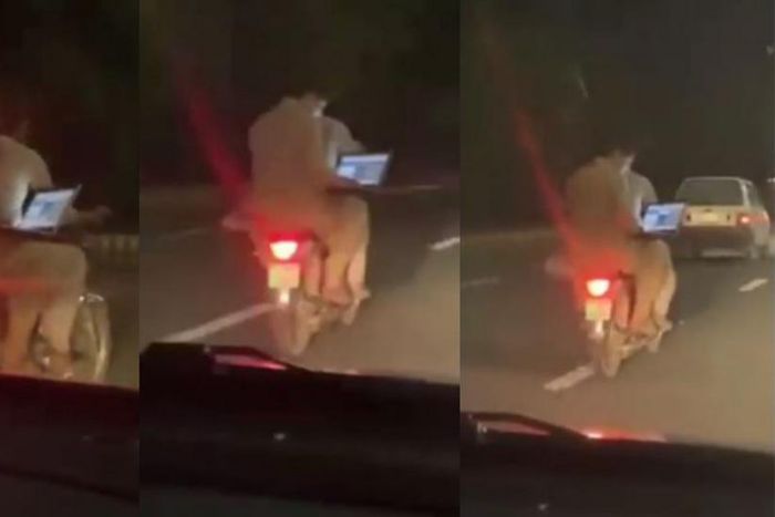 Thieves can go to hell - Laptop-holding passenger browses while on Okada (video)