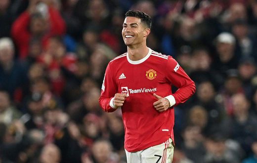Cristiano Ronaldo celebrates after scoring Manchester United's winning goal against Atalanta