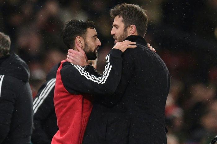 Michael Carrick (right) has left Manchester United after three games as caretaker manager