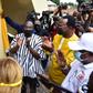 The Vice President of Ghana, the South African High Commissioner to Ghana and CEO of MTN Ghana unveils the plaque