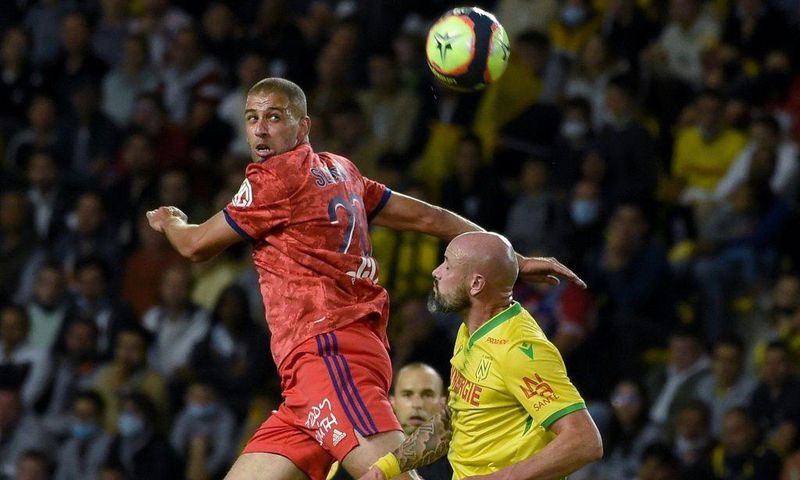 Four-goal Algeria star Islam Slimani (L) playing for Lyon against Nantes in the French Ligue 1 last Friday