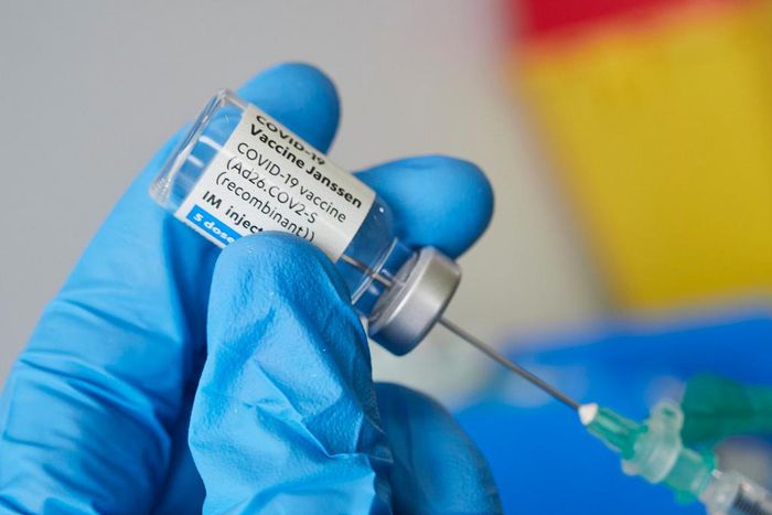 A vial of Johnson & Johnson (Janssen's) Covid-19 vaccine.