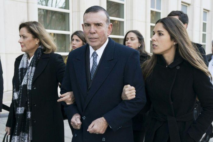 Juan Angel Napout, a Bolivian former FIFA official, arrives at the  Federal Courthouse in Brooklyn in 2017. He was sentenced to nine years in jail