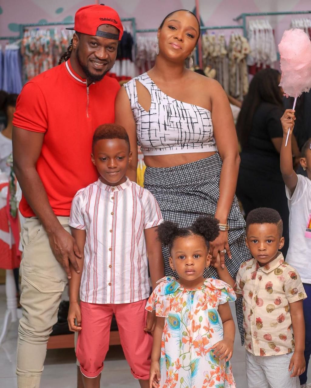 Paul Okoye, his estranged wife Anita and their three children, Andre, Nadia and Nathan [Instagram/AnitaOkoye]