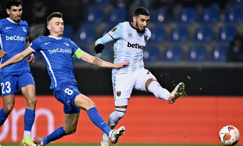 Said Benrahma (right) scored twice as West Ham drew 2-2 draw against Genk