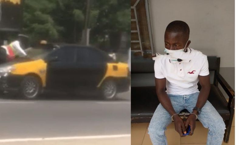 Court jails Ghanaian taxi driver 2 years for speeding off with police officer on his bonnet (video)