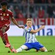 France winger Kingsley Coman (L) returned to training at Bayern Munich on Thursday after heart surgery