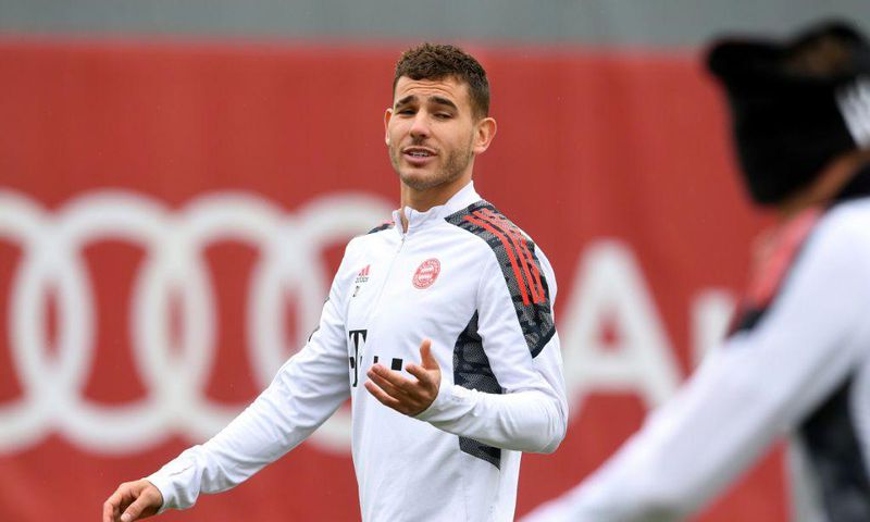 France defender Lucas Hernandez training with Bayern Munich on Tuesday