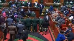 Kenyan MPs emulate Ghanaian counterparts as lawmakers exchange blows over voting; one injured