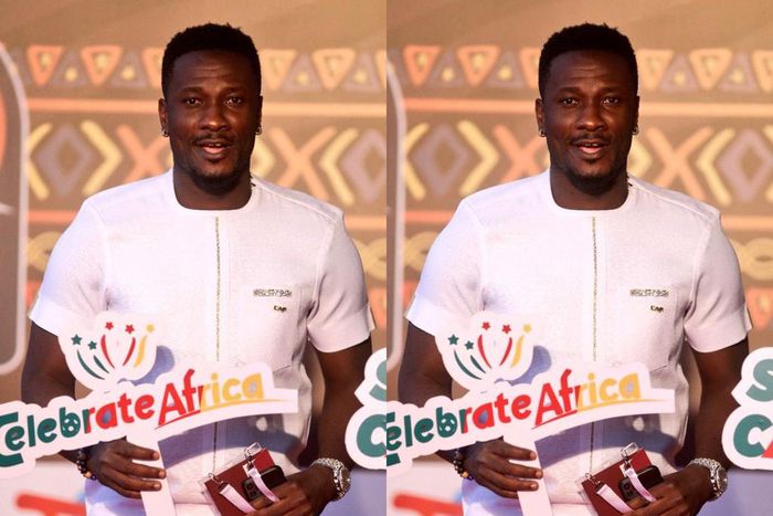 Africa is drooling over Asamoah Gyan’s all-white kaftan at AFCON draw