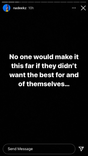 Nadia's Instagram story