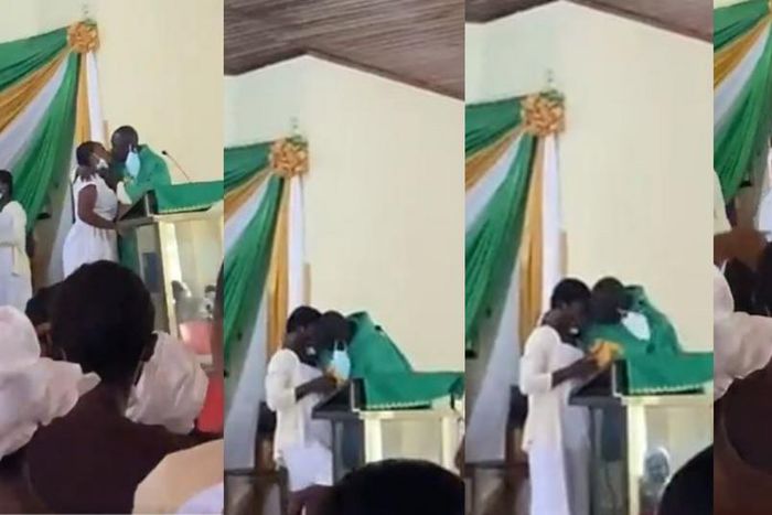Ghanaians want Reverend Father punished for kissing St Monica's college students  (video)