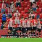 Athletic Bilbao players celebrate after Inigo Martinez put them in front at San Mames