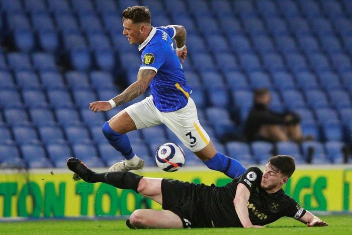 Arsenal move - England defender Ben White (L) has joined the Gunners from Brighton