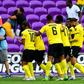 Jamaica's players celebrate a goal during their win over Suriname in the Gold Cup