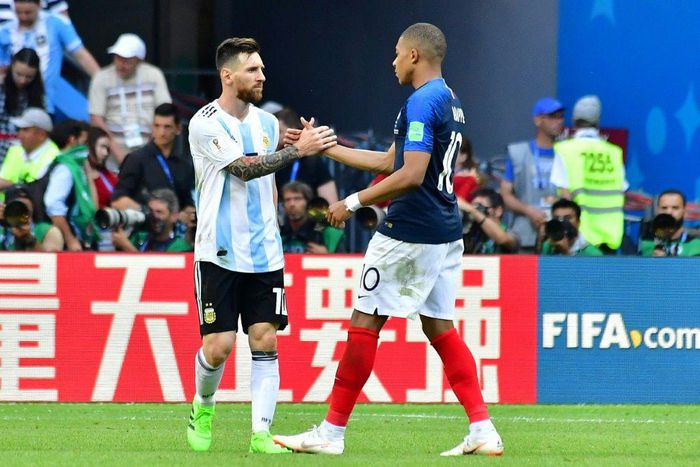 Lionel Messi faced Kylian Mbappe at the 2018 World Cup