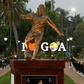 The newly installed statue of Portuguese footballer Cristiano Ronaldo in Calangute