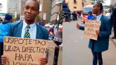 Man who calls himself “Google Map” gives people direction to destinations for a fee