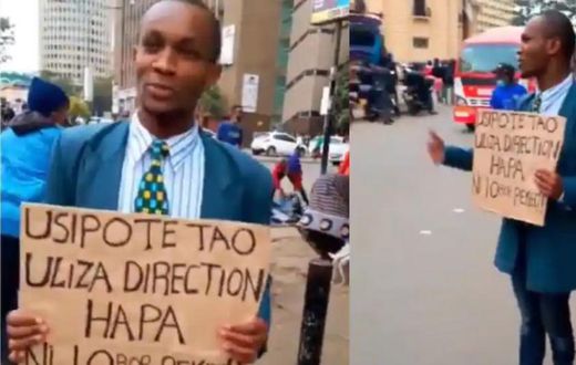 Man who calls himself “Google Map” gives people direction to destinations for a fee