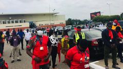 Agitated workers of Ghana Airport Company