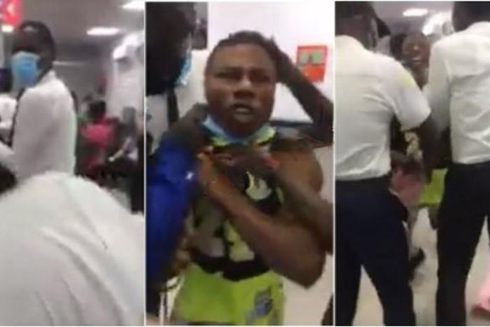 Angry man attempts suicide inside banking hall after his money was released to hackers (video)