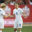 Casey Stoney (right) captained the England women's team