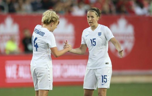 Casey Stoney (right) captained the England women's team