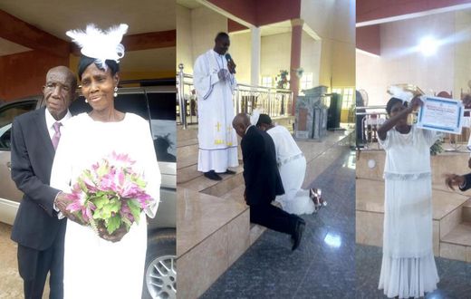 Man celebrates as his 99-year-old father weds 86-year-old mother: "Newest couples in the world"