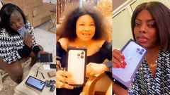 Tracey Boakye, Nana Agradaa and Tracey Boakye flaunt iPhone 13