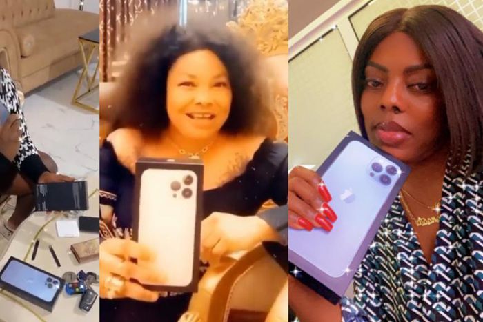 Tracey Boakye, Nana Agradaa and Tracey Boakye flaunt iPhone 13