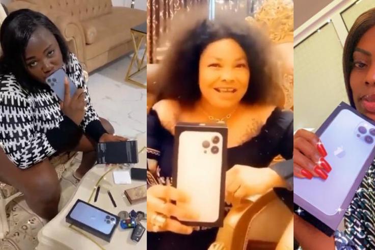 Tracey Boakye, Nana Agradaa and Tracey Boakye flaunt iPhone 13