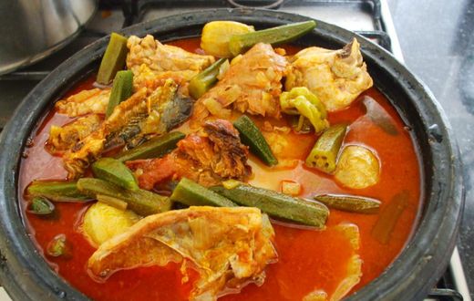 Fufu with palm nut soup