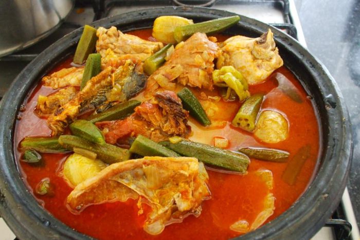 Fufu with palm nut soup