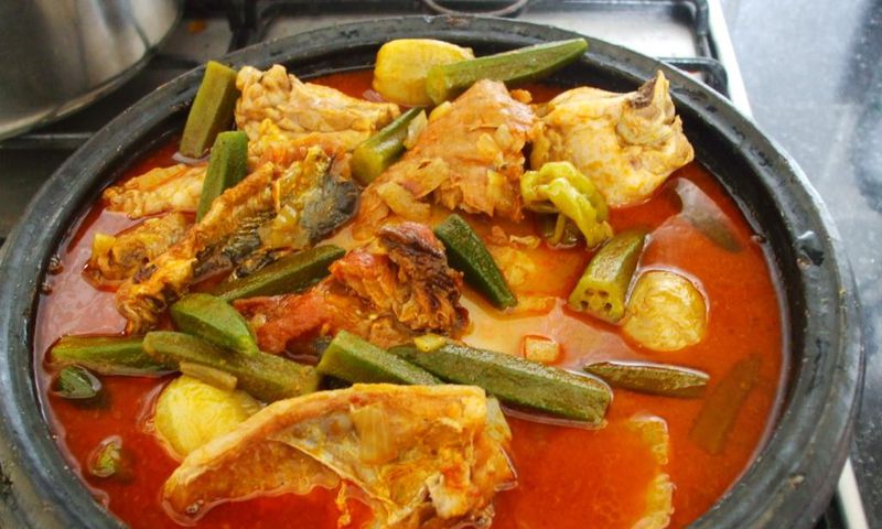 Fufu with palm nut soup