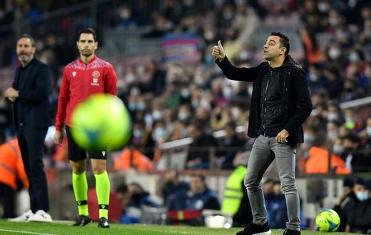 Xavi Hernandez was overseeing his first match as Barcelona coach against Espanyol on Saturday